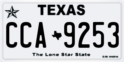 TX license plate CCA9253
