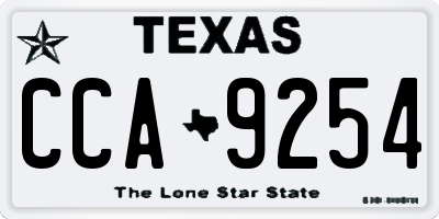 TX license plate CCA9254