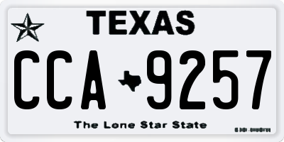 TX license plate CCA9257