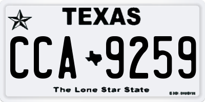 TX license plate CCA9259
