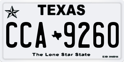 TX license plate CCA9260