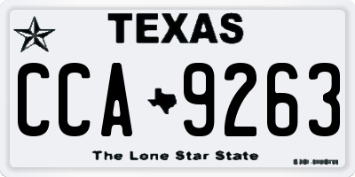 TX license plate CCA9263