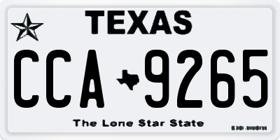 TX license plate CCA9265