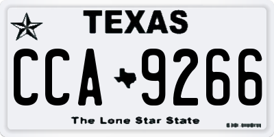 TX license plate CCA9266