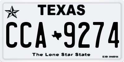 TX license plate CCA9274