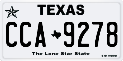 TX license plate CCA9278
