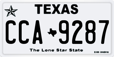 TX license plate CCA9287