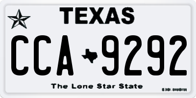 TX license plate CCA9292
