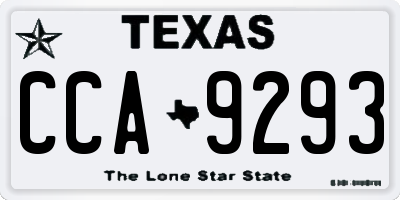 TX license plate CCA9293