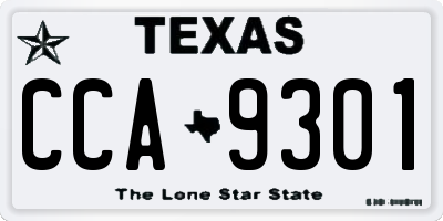 TX license plate CCA9301