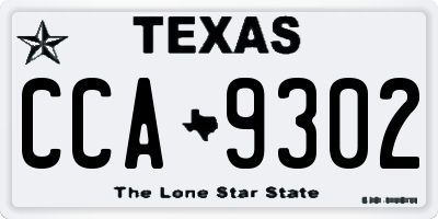 TX license plate CCA9302