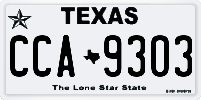 TX license plate CCA9303