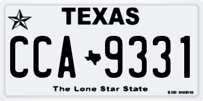 TX license plate CCA9331