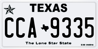 TX license plate CCA9335