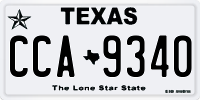 TX license plate CCA9340