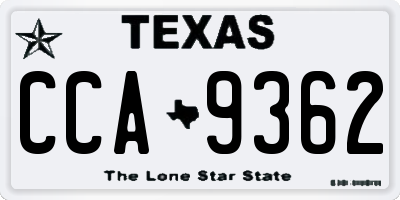 TX license plate CCA9362