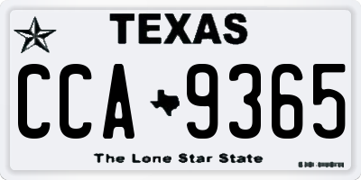 TX license plate CCA9365