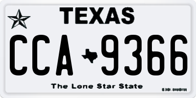 TX license plate CCA9366