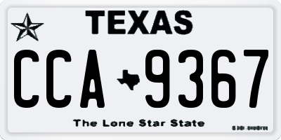 TX license plate CCA9367