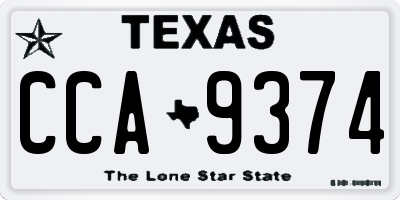 TX license plate CCA9374