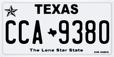 TX license plate CCA9380