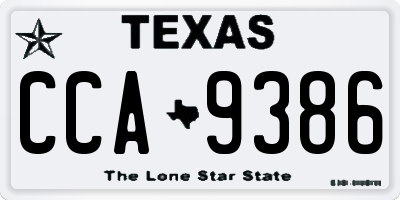TX license plate CCA9386