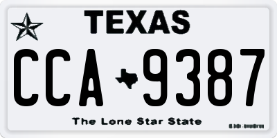 TX license plate CCA9387