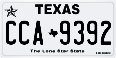 TX license plate CCA9392