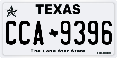 TX license plate CCA9396