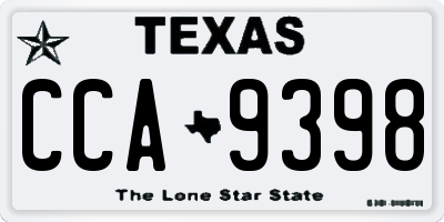 TX license plate CCA9398