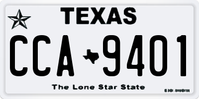 TX license plate CCA9401
