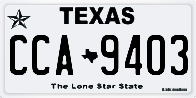 TX license plate CCA9403