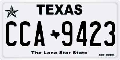 TX license plate CCA9423