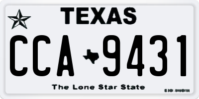 TX license plate CCA9431