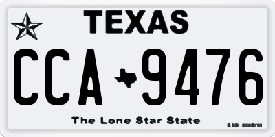 TX license plate CCA9476