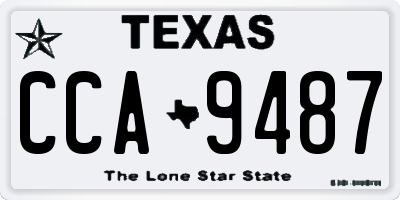 TX license plate CCA9487