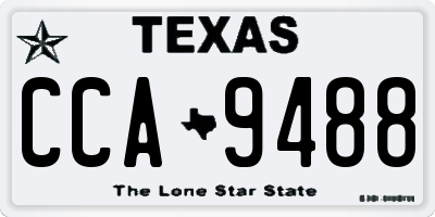 TX license plate CCA9488