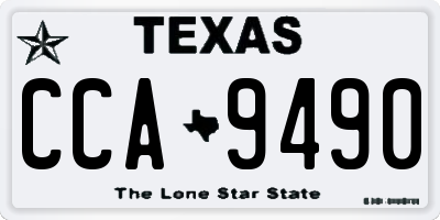 TX license plate CCA9490