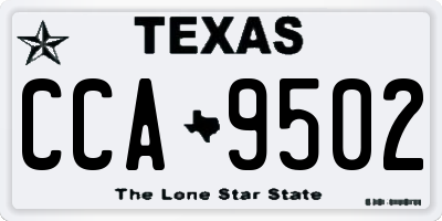 TX license plate CCA9502