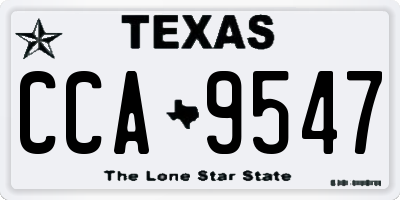 TX license plate CCA9547