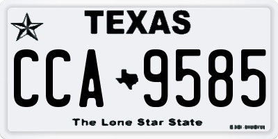 TX license plate CCA9585