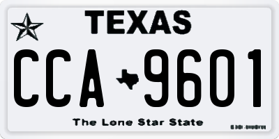 TX license plate CCA9601