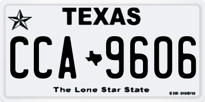 TX license plate CCA9606