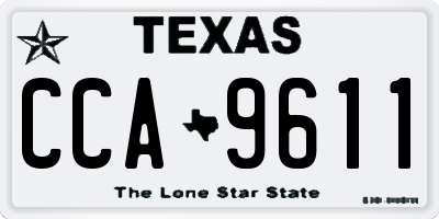 TX license plate CCA9611