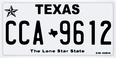TX license plate CCA9612