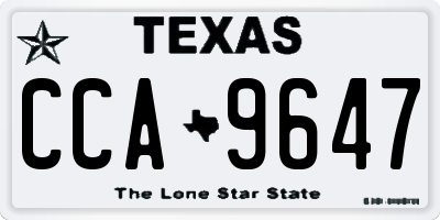 TX license plate CCA9647