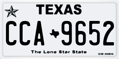 TX license plate CCA9652
