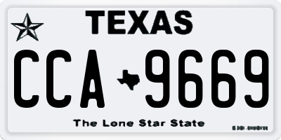 TX license plate CCA9669