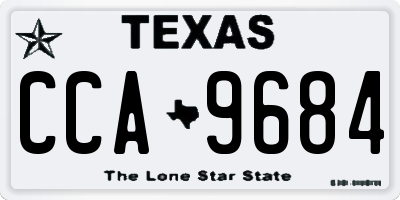 TX license plate CCA9684