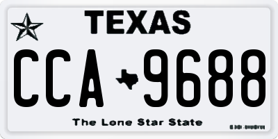 TX license plate CCA9688